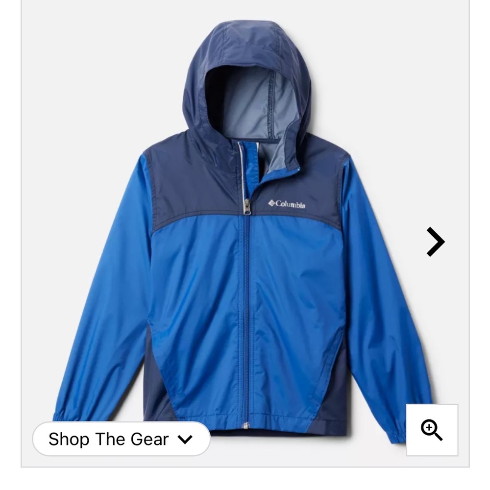Columbia Black and Blue Hooded rain Jacket